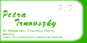 petra trnovszky business card